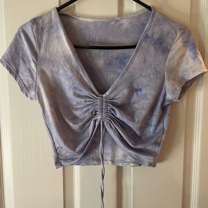 SUPER SOFT light blue/purple tie dye crop top